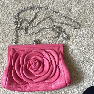 Brighton Pink small bag with 3D leather flower